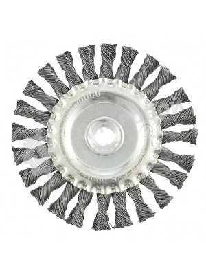 Щетка Matrix для УШМ, 125 мм, М14, Плоская, крученая проволока 0,5 мм