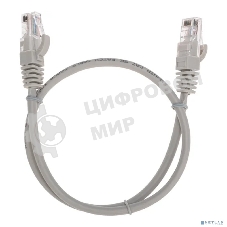 Патч-корд U/UTP, CAT 5e, RJ45-RJ45, 26AWG, ZH нг(А)-HF, серый, 0,5м Rexant