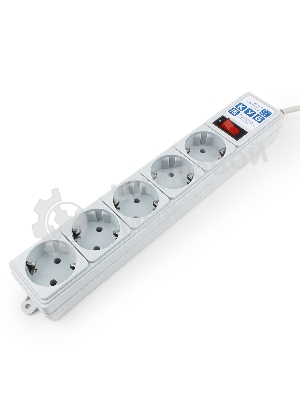 Фильтр-удлинитель Power Cube B 5,0 м 5 розеток (серый) 10А/2,2 кВт