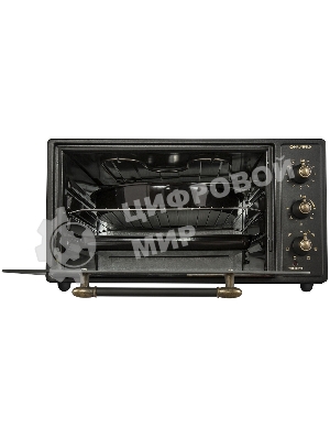 Мини-печь Maunfeld Мини-печь Maunfeld/ширина 60 см, механическое управление, 45 л,конвекция, черный+стекло,фурнитура бронза