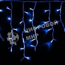 Гирлянда Neon-night Айсикл (Бахрома) светодиодная 4,0х0,6 м, с эффектом мерцания, белый провод каучук, 230 В, диоды синие