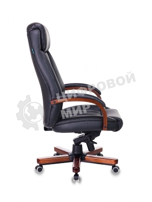 Кресло Бюрократ T-9922WALNUT/BLACK черный, кожа