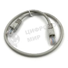 Патч-корд KingPrice KP-PC-c5e-0.5m-g UTP 4 пары cat.5e CCA molded 0.5м серый RJ-45 (m)-RJ-45 (m)