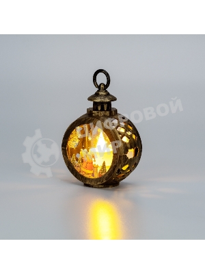 Фонарь декоративный Neon-night (фигура) со свечкой 9х5х13см, цвет корпуса бронзовый, цвет свечения теплый белый, питание 3xLR1130 (в комплекте)