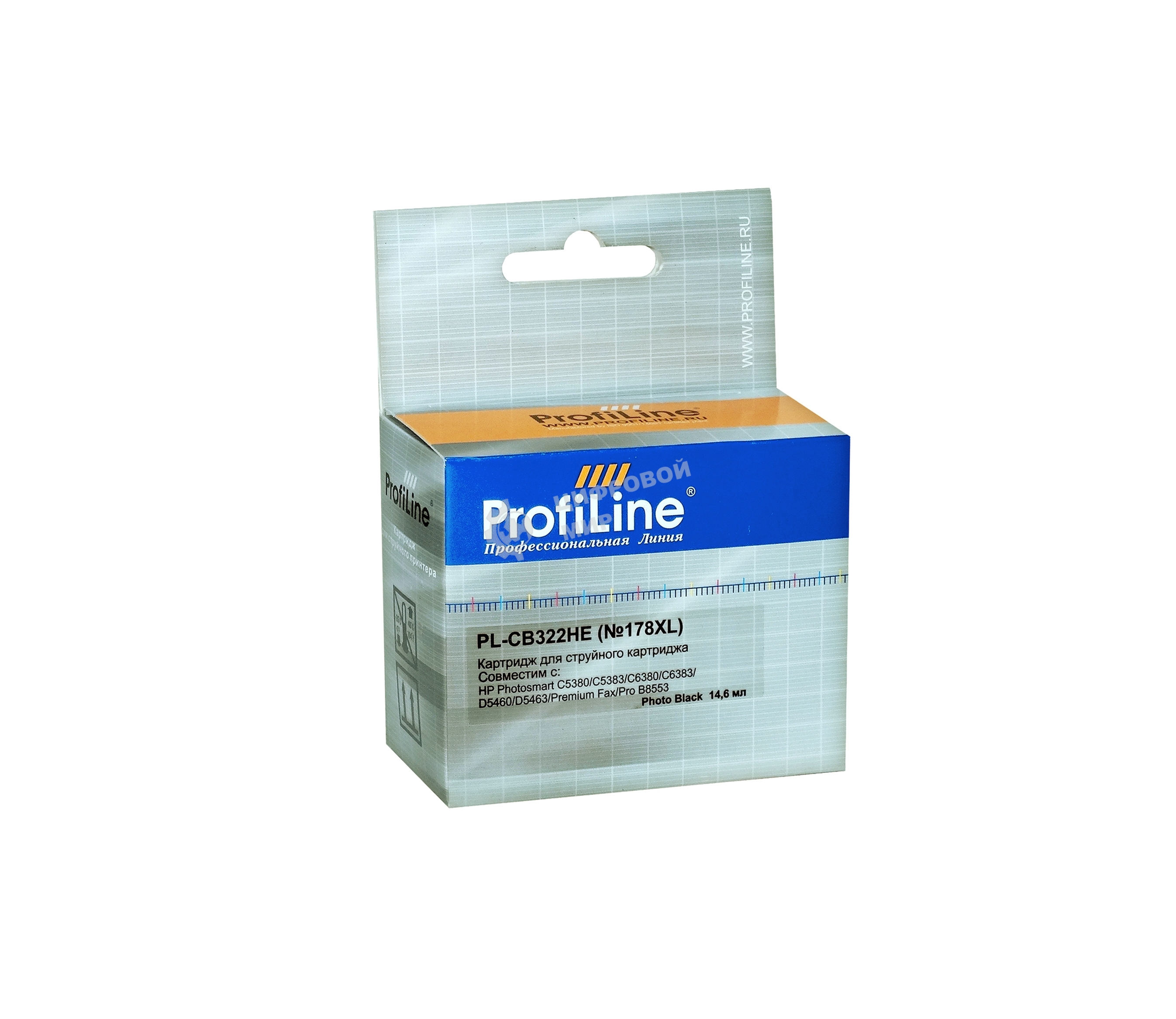 Картридж струйный ProfiLine PL-CB323HE №178XL для принтеров HP Photosmart C5380/C5383/C6380/C6383/D5460/D5463/Premium Fax/Pro B8553 Cyan водн