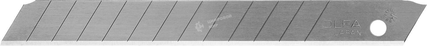 Штукатурно -малярный инструмент Лезвия OLFA (OL-AB-50S) сегментированные из нержавеющей стали, 9х80х0,38мм, 13 сегментов, 50шт