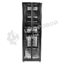 Шкаф серверныйЦМО! ПРОФ напольный 42U (800x1200) дверь перфорированная 2 шт., черный, в сборе (ШТК-СП-42.8.12-44АА-9005)