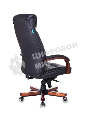 Кресло Бюрократ T-9922WALNUT/BLACK черный, кожа