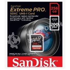 Флеш карта SD 256Gb SanDisk SDXC Class 10 V30 UHS-I U3 Extreme Pro 200MB/s
