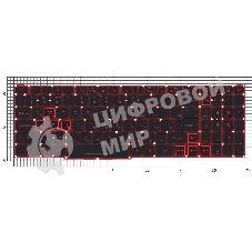 Клавиатура для ноутбука Acer Nitro 5 AN515-54 черная с красной подсветкой (красная подложка)