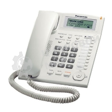 Телефон проводной Panasonic KX-TS2388RUW белый индикатор вызова,повторный набор последнего номера,4 уровня громкости звонка