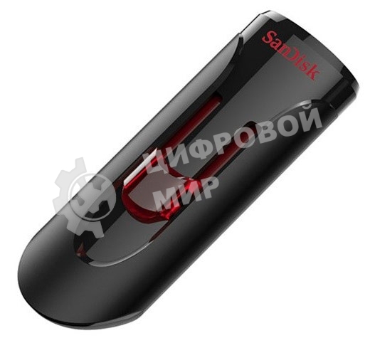 Флешка USB Sandisk CZ600 Cruzer Glide (SDCZ600-064G-G35), 64Gb, USB 3.0, R/W 10/20, черный