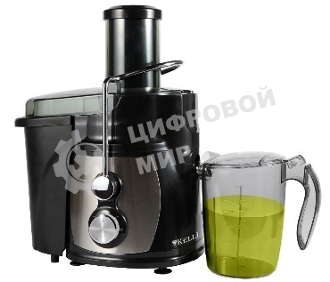 Соковыжималка Kelli KL-5091 центробежная. Мощность 1100 Вт, питание 220-240В, 50Гц, металлический корпус и фильтр, объем резервуара сока 1л., 2 скорости + импульный режим, широка я загрузочная горловина - 75мм, объем контейнера для жмыха 1л, функция 