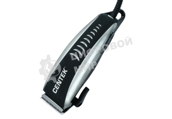 Машинка для стрижки Centek CT-2123 (черный/серебро) 10Вт, стальные лезвия, прорезиненный корпус