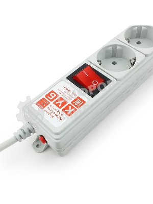 Сетевой фильтр Power Cube B, 3.0 м, 5+1 розетка, серый