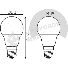 Лампа светодиодная Gauss 102502210-M 10Вт цок.: E27 груша 220B св. свеч. бел. нейт. A60 (упак.: 10 шт)