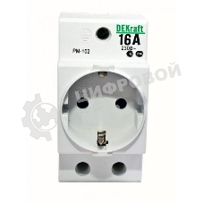 Розетка 16А 220В 2P+PEN на DIN-рейку PM-102 SchE 18012DEK