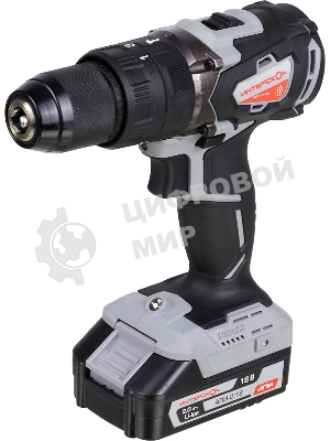 Дрель-шуруповерт ИНТЕРСКОЛ ДАУ-13/18В, 18 В, 2 Ач, 60 Нм, бесщеточный, ударный