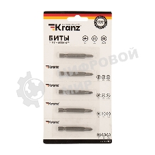 Бита Kranz PZ 1x50 мм для шуруповерта сталь S2 5 шт. (лента)