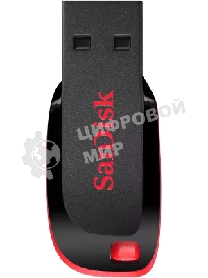 Флешка USB Sandisk CZ50 Cruzer Blade (SDCZ50-064G-B35), 64Gb, USB 2.0, R/W 15/4, черный/красный