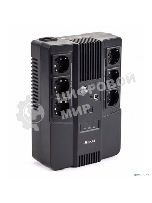 Источник бесперебойного питания SKAT-UPS 800 AI ИБП 220В 480Вт 1 АКБ 9А.ч внутр. меандр. стаб-ция напр-я. 6 выходов Бастион 452