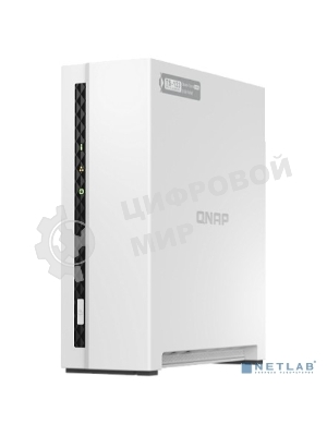 Сетевое хранилище SMB QNAP TS-133 NAS 1 HDD tray. ARM 4-core Cortex-A55 1.8GHz, ram 2 Gb (max), 1x1GbE, 1xUSB 2.0 port,1xUSB 3.2 Gen 1