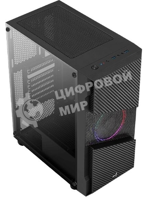 Компьютерный корпус Aerocool/Formula Menace Saturn FRGB-G-BK-v1 черный без БП ATX 4x120мм 2xUSB2.0 1xUSB3.0 audio bott PSU