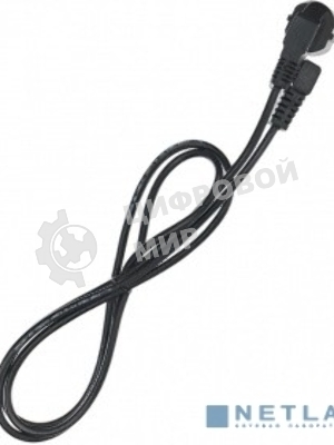 Кабель компьютер - розетка угловой 220V 3м (Европейский стандарт) Telecom TP021DA-3.0-BK