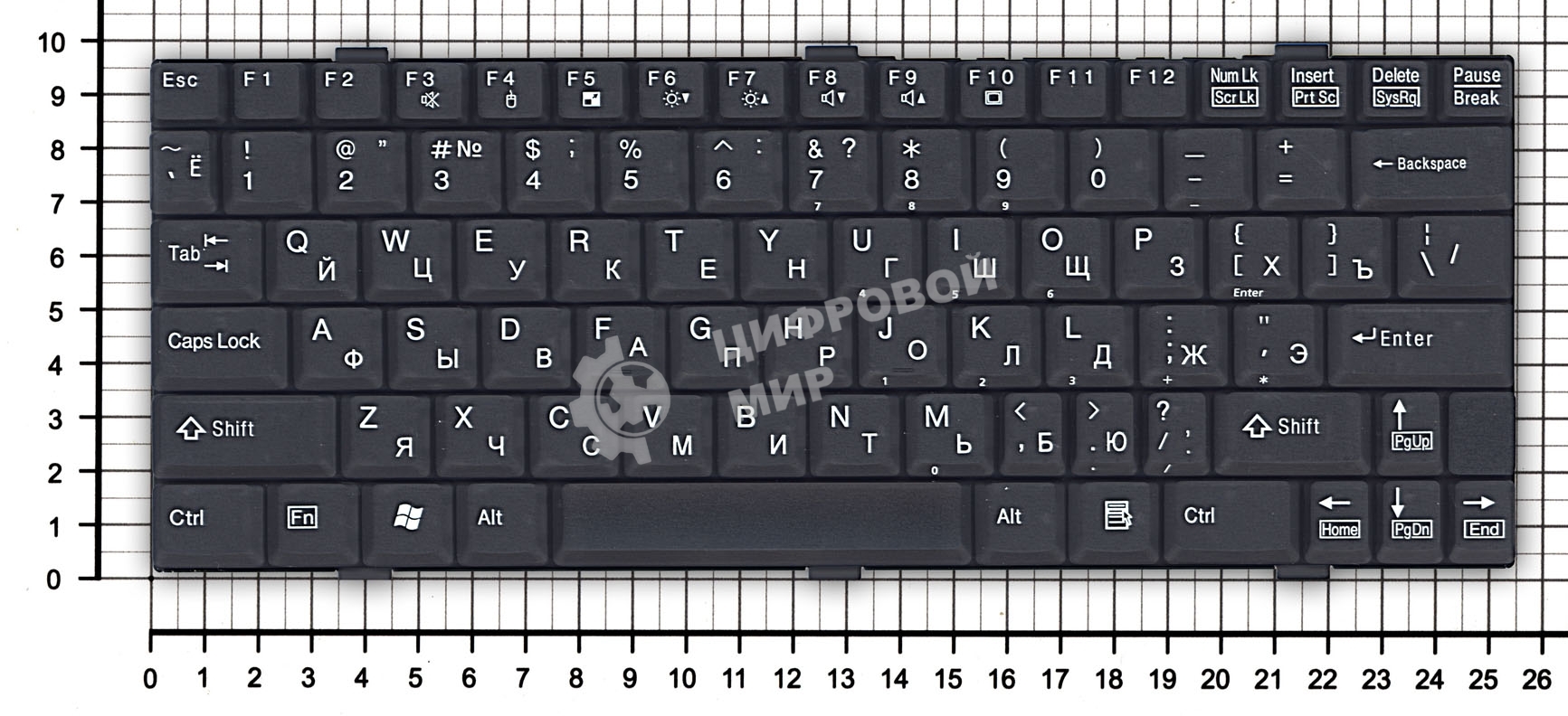 Клавиатура для ноутбука Fujitsu LifeBook P7010 черная