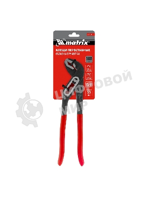 Переставные клещи Matrix 180 мм, хром-ванадий, обливные рукоятки