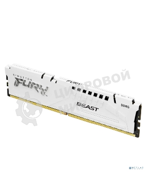 Оперативная память Kingston Fury Beast Expo, DDR5, 16Gb (1x16 GB), 6400 MHz, CL32, DIMM, радиатор, белый