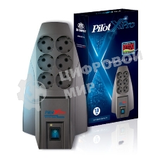 Сетевой фильтр Pilot X-Pro 7 м, 6 розеток, серый, коробка