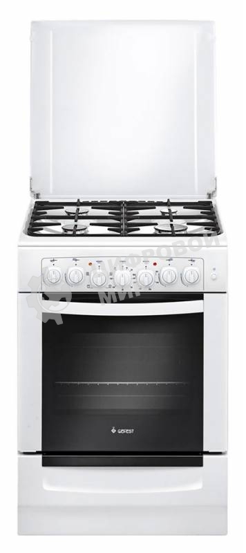 Плита комбинированная Gefest ПГЭ 6102-02 белый, конфорок 4 газовых, духовка 55 л, 60 см x 85 см x 60 см