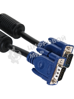 Кабель VGA 3м AOpen 2 фильтра, монитор-SVGA card 15M-15M, ACG341AD-3M