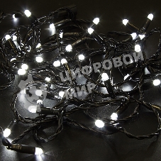 Гирлянда Neon-night Нить 10м, с эффектом мерцания, черный ПВХ, 24В, белый
