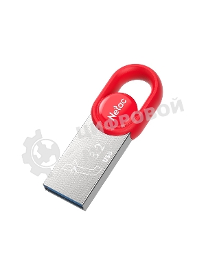 Флешка USB Netac UM2 (NT03UM2N-064G-32RE), 64Gb, USB 3.0, R/W 130/50, серебристый/красный