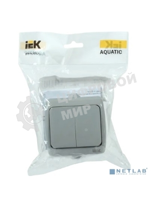 Выключатель 2-кл. 1п ОП Aquatic 10А IP54 ВС-20-2-0-А сер. IEK EVA20-K03-10-54