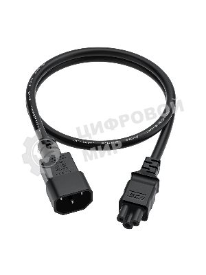 Кабель питания GCR PROF 5.0m, С14 - С5, черный, 3x1,5мм, GCR-55970