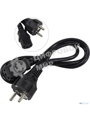 Кабель питания ExeGate Power PC-1P (Евровилка Schuko->С13) VDE-250V-3*0.75-CU, 10A, черный, 1.0м