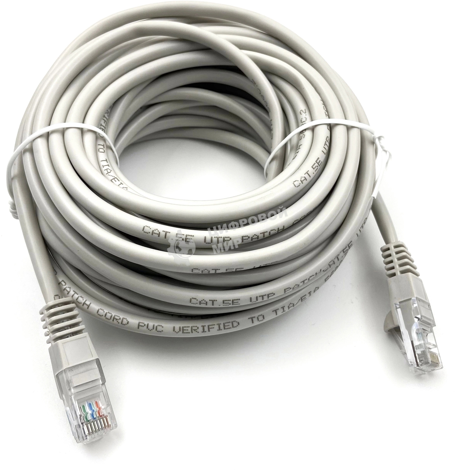 Патч-корд KingPrice KP-PC-c5e-10m-g UTP 4 пары cat.5e CCA molded 10м серый RJ-45 (m)-RJ-45 (m)