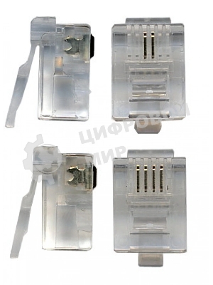 Коннектор RJ12 LANMASTER д/кабеля 6-ти контактный, 100 шт.