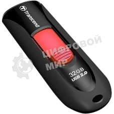 Флешка USB Transcend Jetflash 590 (TS32GJF590K), 32Gb, USB 2.0, R/W 15/5, черный/красный