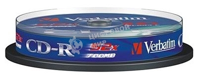 Диск CD-R Verbatim 700Mb 52x Cake Box (10шт) (43437)