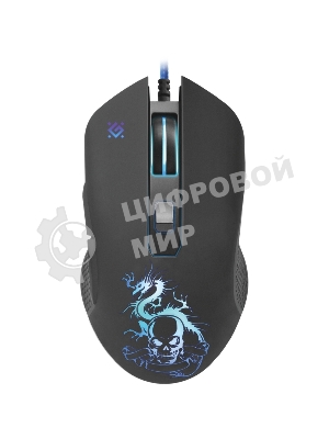 Мышь проводная Defender Sky Dragon GM-090L черный, 3200 dpi, USB, кнопки - 6
