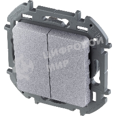 Выключатель 2-клавишный 10AX 250 В алюминий