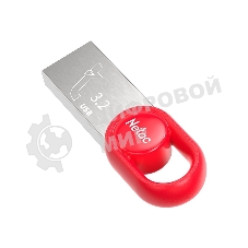 Флешка USB Netac UM2 (NT03UM2N-064G-32RE), 64Gb, USB 3.0, R/W 130/50, серебристый/красный