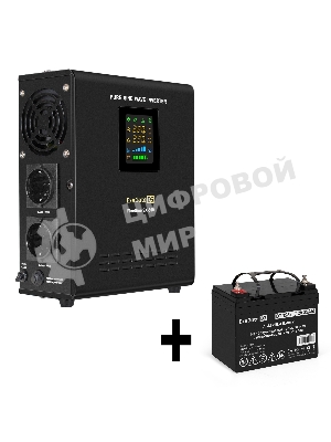 Комплект Источник бесперебойного питания EX295995RUS + батарея 33Aч EX282974RUS 1шт (инвертор, синус, для котла, настенный) ExeGate FineSine SX-500.LCD.AVR.2SH <500VA/300W, чистая синусоида, цветной LCD-дисплей, AVR, 2*Schuko, линейно-интерактивный, крепление настенное/универсальное, черный> + батарея ExeGate DT 1233 (12В, 33Ач) 1шт