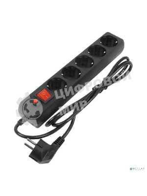 Сетевой фильтр Filum FL-SP3-5-3M-BL, 3 м., черный, 2200 Вт., 5 розеток, коробка 00-01057160