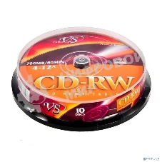 Диск CD-RW VS (PERFEO) 700 Mb, 12x, Cake Box (10), (10/250).