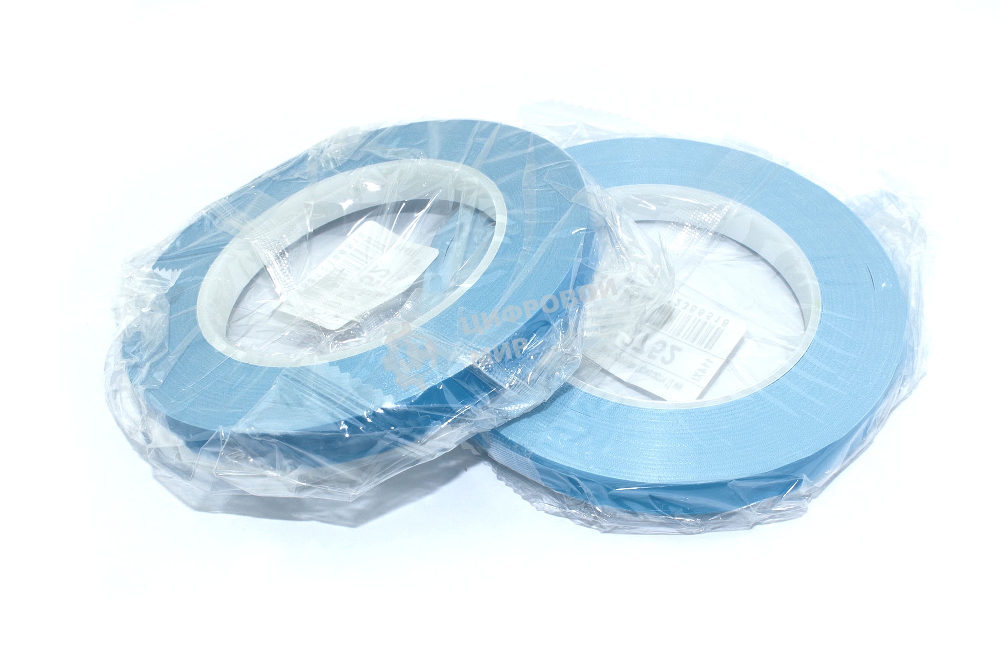 Термоскотч двусторонний 12 мм, 50 м 2 шт синий